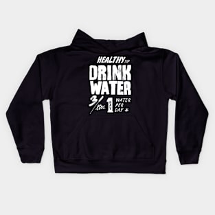 healthy tips drink water(dark shirt) Kids Hoodie